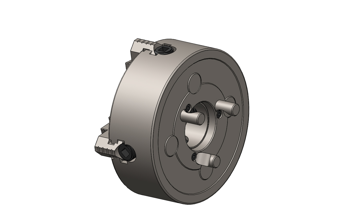 four-jaw-chuck四爪卡盘3D图纸 Solidworks设计